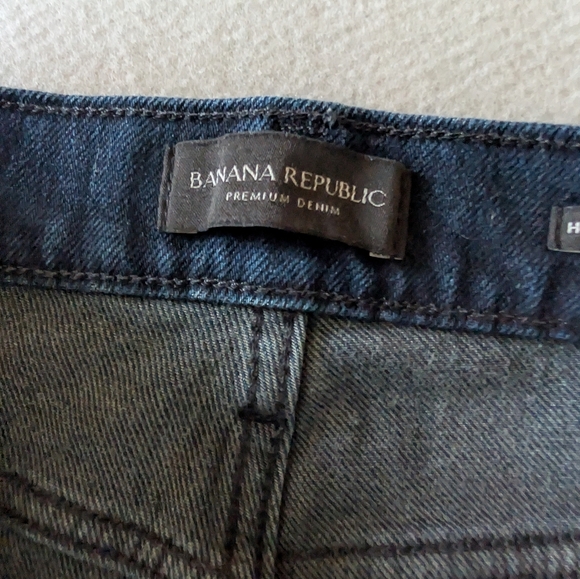 Banana Republic Premium Denim High-Rise Crop Boot Cut Jeans Dark Wash Sz 26 - Picture 5 of 10